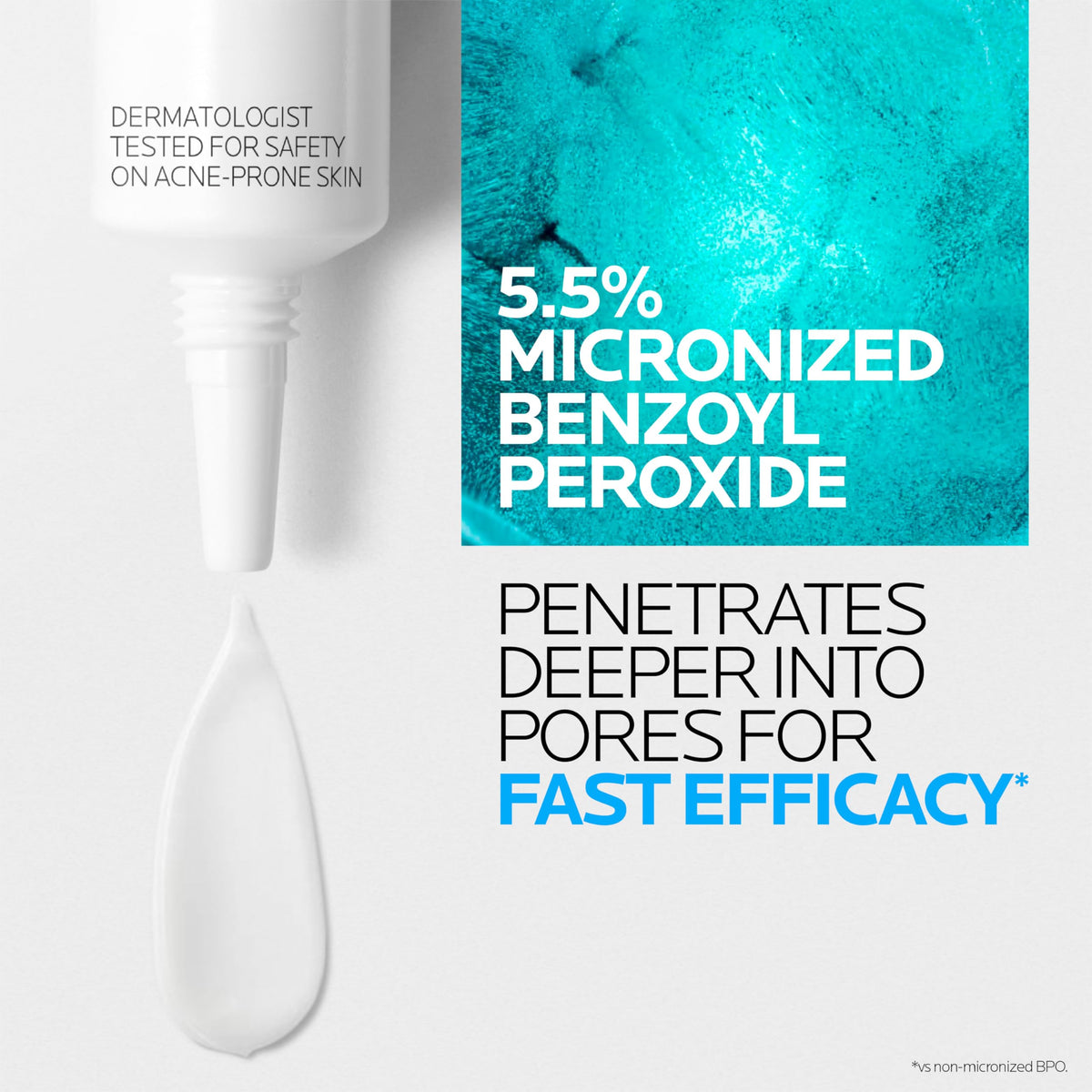 La Roche-Posay cream texture dab demonstrating smooth, non-greasy finish for comfortable wear