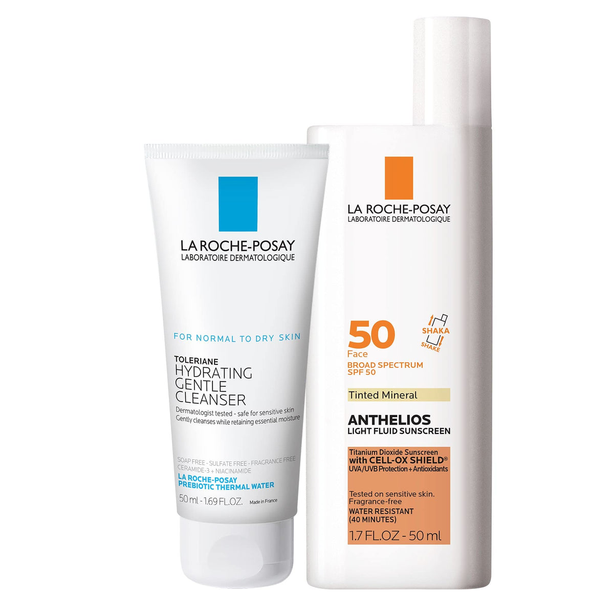 La Roche-Posay front packaging showing both products and convenience