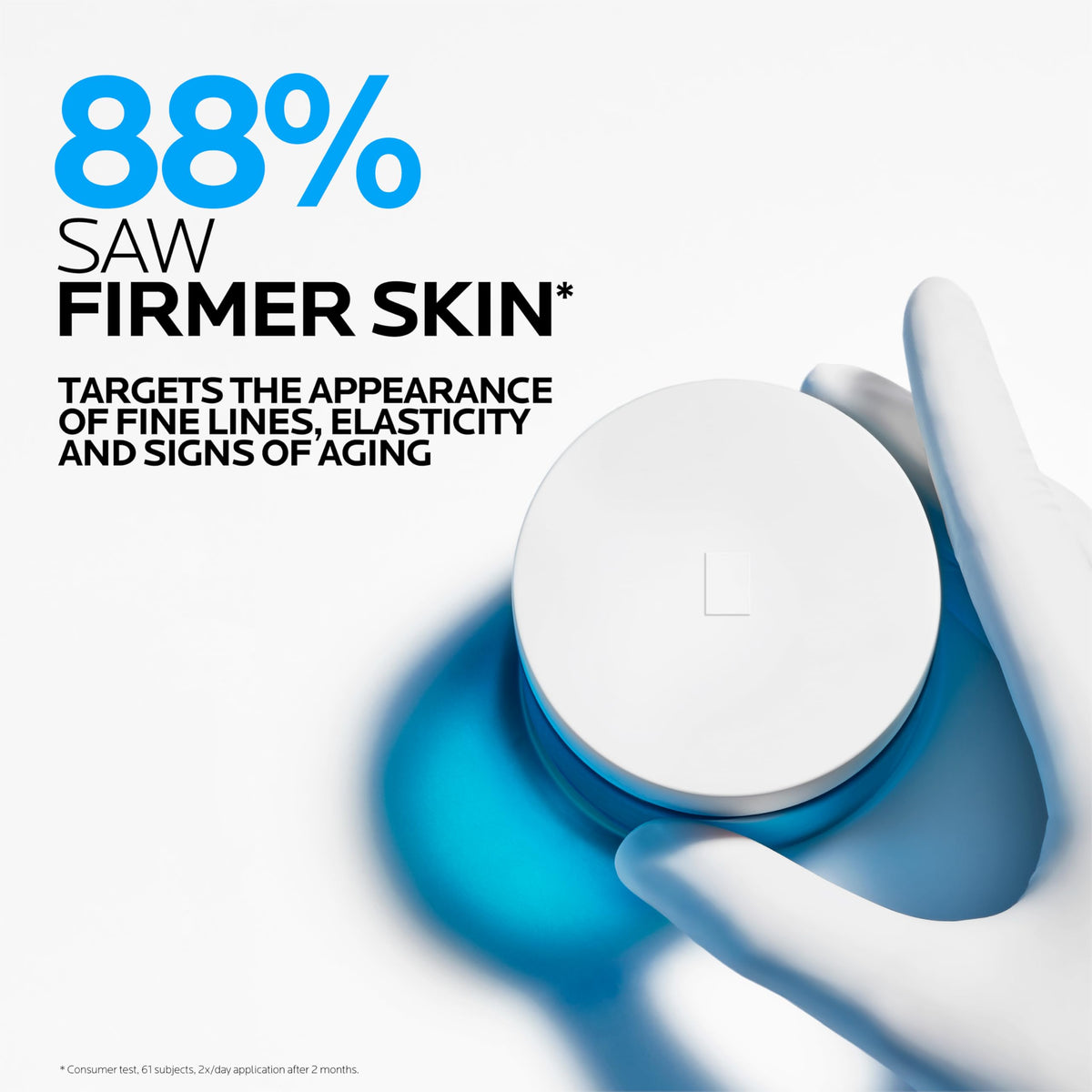 La Roche-Posay applied to face and neck demonstrating firming effect