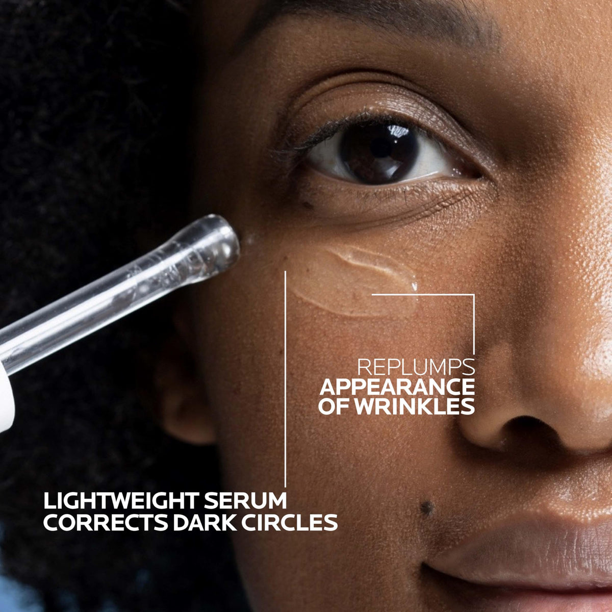 La Roche-Posay application under eye demonstrating targeted delivery and smoothing