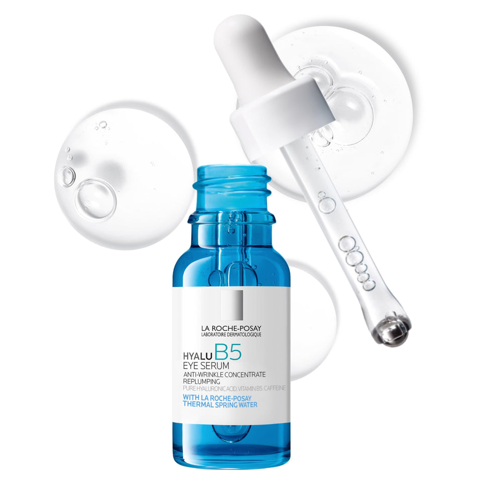 La Roche-Posay front packaging showing serum and roller for quick application benefit