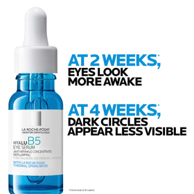 La Roche-Posay bottle in hand showing compact size and convenient travel benefit