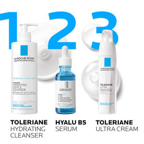 La Roche-Posay serum on bathroom shelf suggesting daily routine convenience