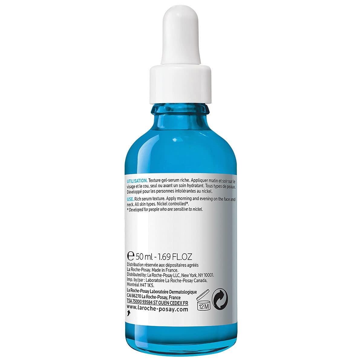 La Roche-Posay model applying serum to face showing improved skin suppleness