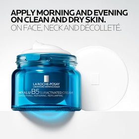 La Roche-Posay refillable jar detail emphasizing sustainable design