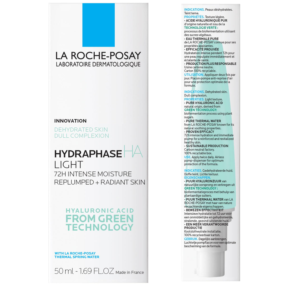 La Roche-Posay 50ml size next to common items showing compact travel-friendly benefit