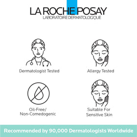 La Roche-Posay moisturizer applied to hand illustrating immediate plumping and hydration