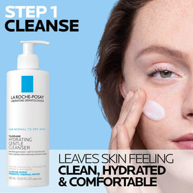 La Roche-Posay cleanser pump detail highlighting easy dispensing and hygienic use