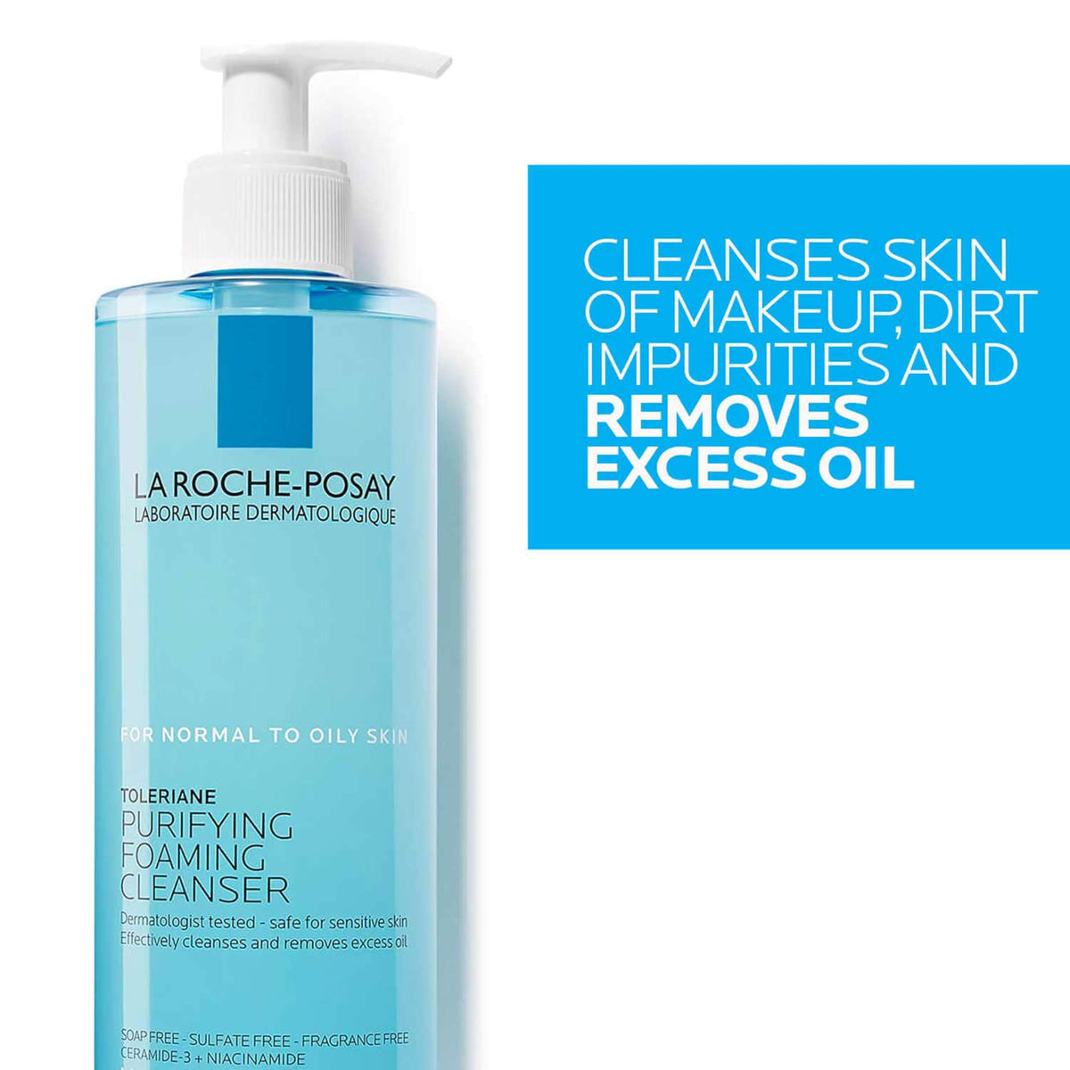 La Roche-Posay in-bathroom routine image showing practical daily use benefit