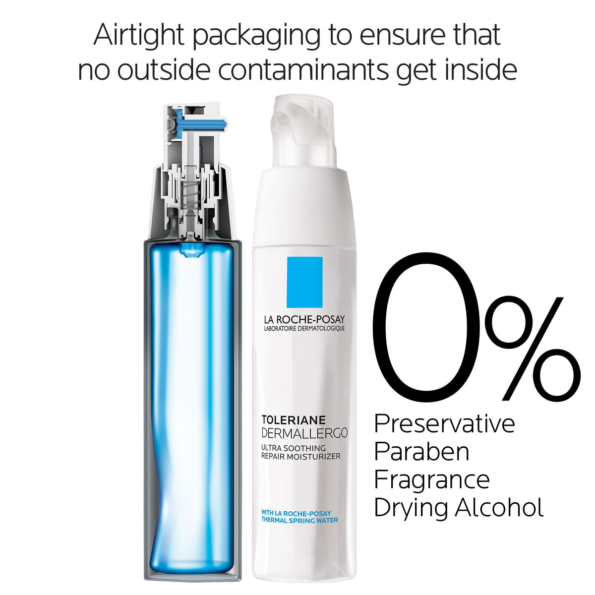 La Roche-Posay ingredient label showing minimal, sensitive-skin-friendly components