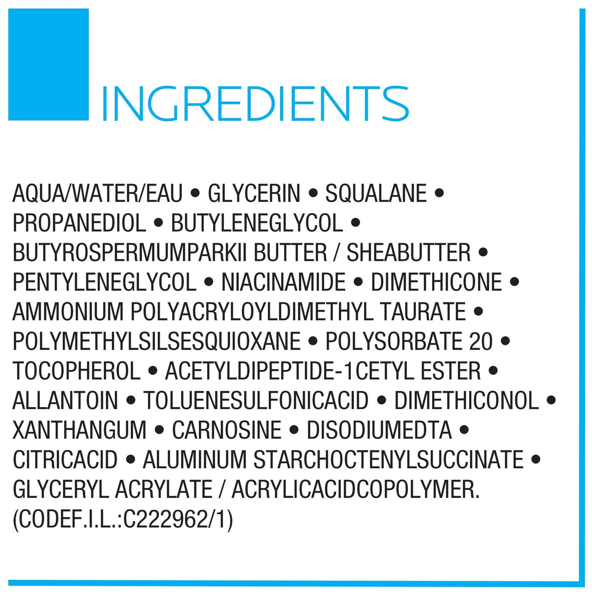 La Roche-Posay label close-up showing key ingredients for barrier repair