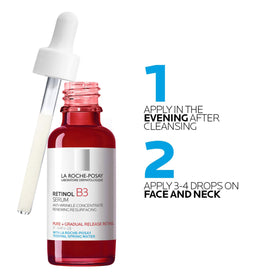 La Roche-Posay label close-up with niacinamide and retinol listed, shows clear ingredient transparency