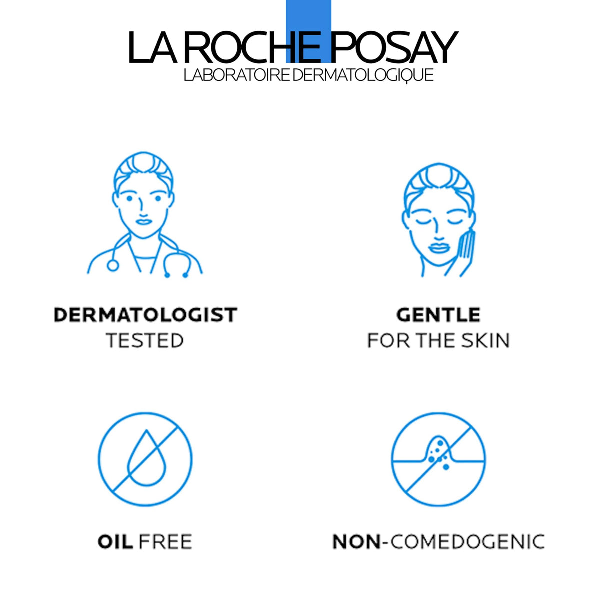 La Roche-Posay bottle on bathroom counter in morning routine setting