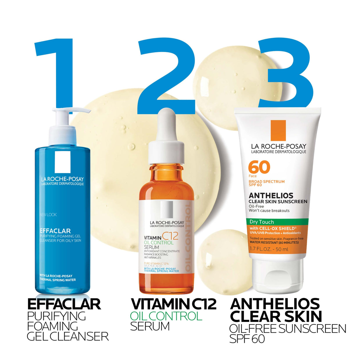 La Roche-Posay serum on bathroom shelf in routine setting promoting daily use benefit