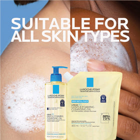 La Roche-Posay applied to hands and body showing instant soothing benefit