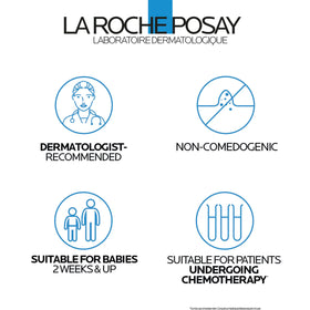 La Roche-Posay refill pouch next to bottle showing lower-plastic benefit