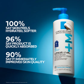 La Roche-Posay pump dispensing lotion illustrating easy, mess-free application benefit