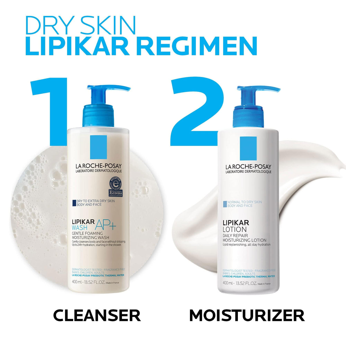 La Roche-Posay Lipikar on bathroom shelf in lifestyle scene promoting daily routine