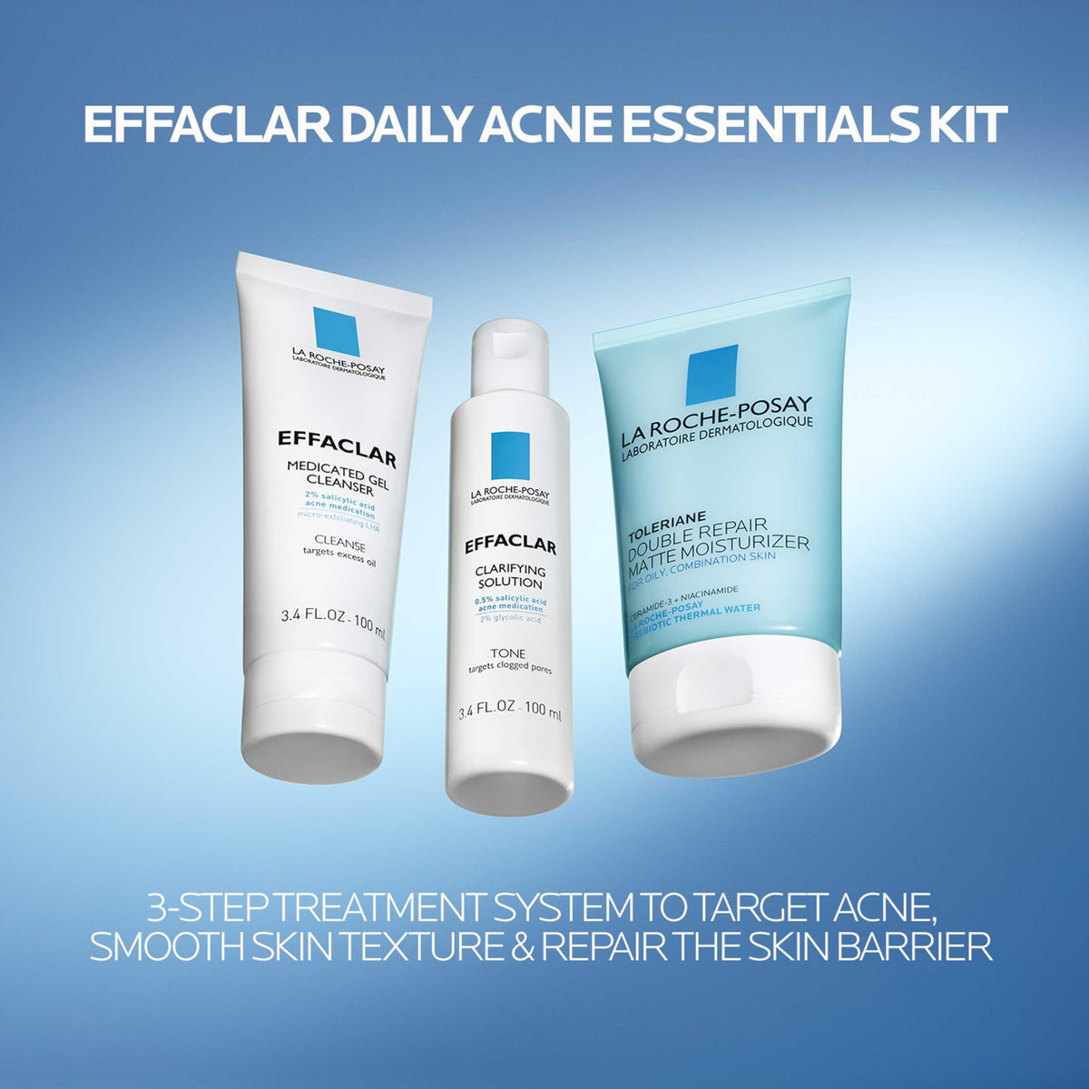 La Roche-Posay medicated gel cleanser pump close-up showing controlled dispense
