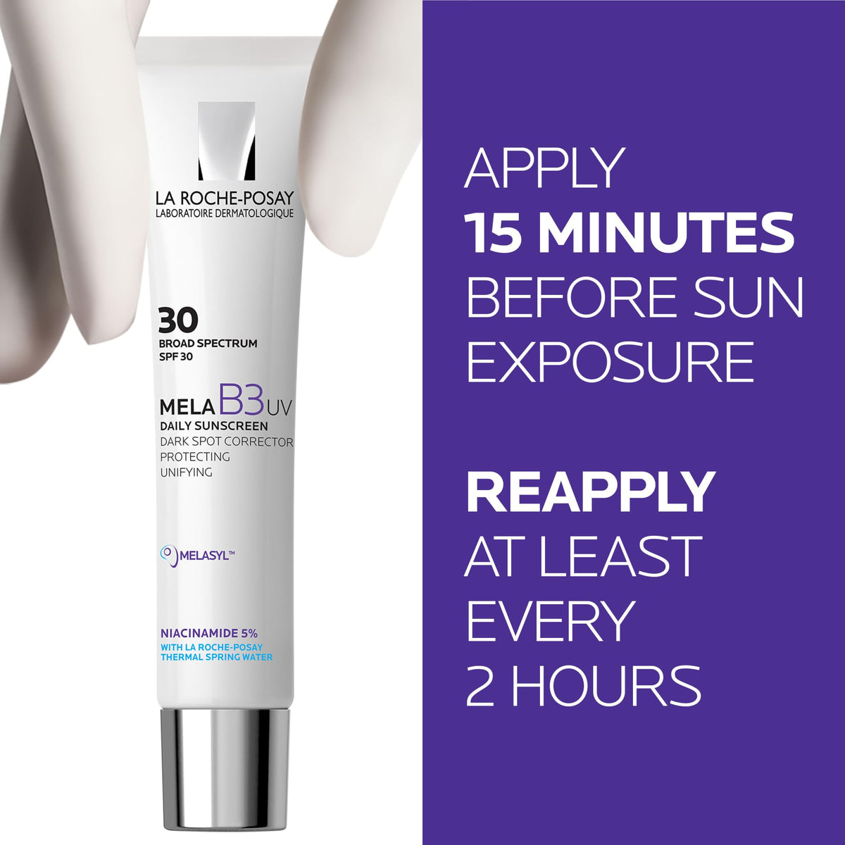 La Roche-Posay moisturizer being dispensed on hand for easy application