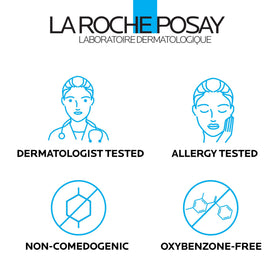 La Roche-Posay travel-size tube next to smartphone showing portable protection