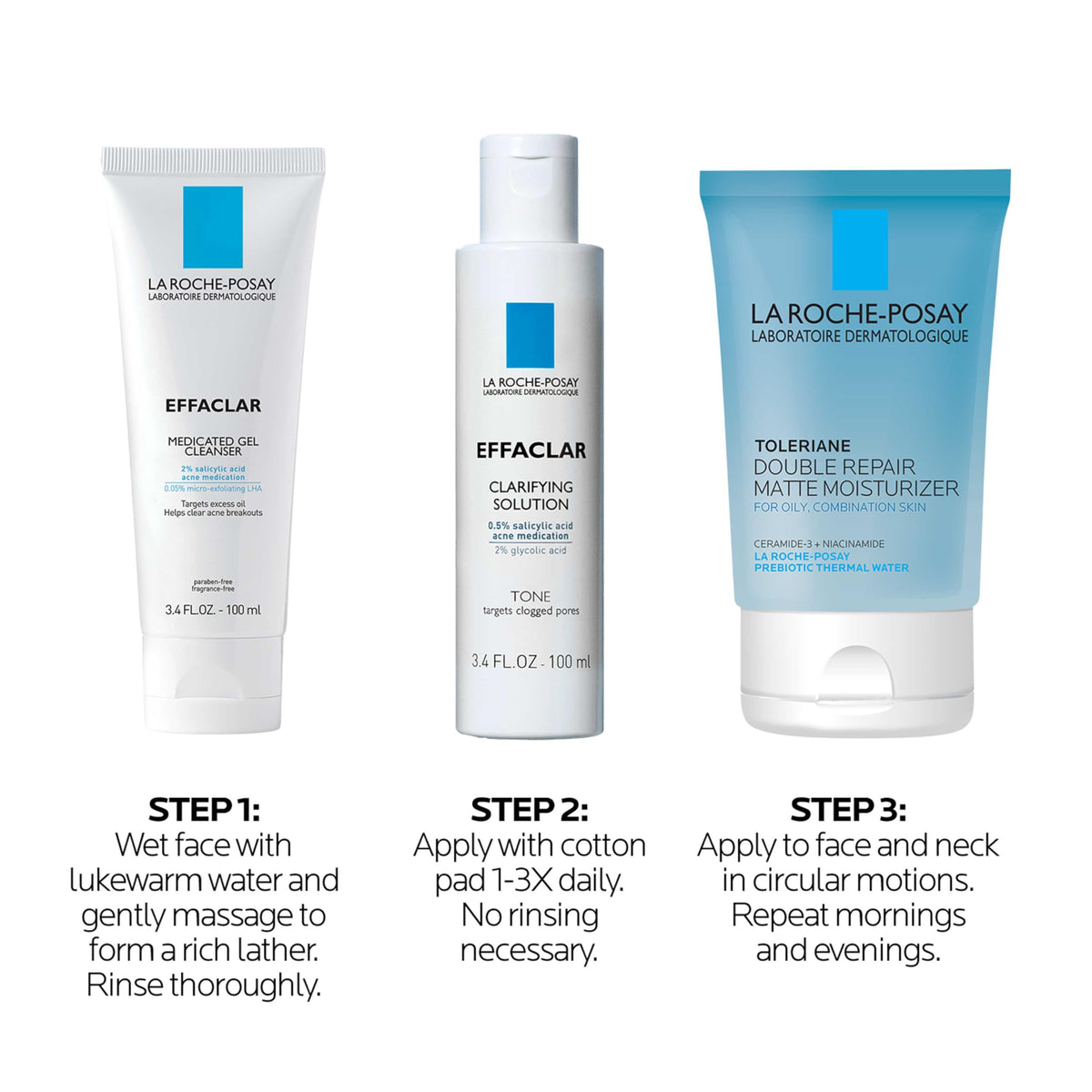 La Roche-Posay moisturizer dollop on fingertip showing matte coverage amount