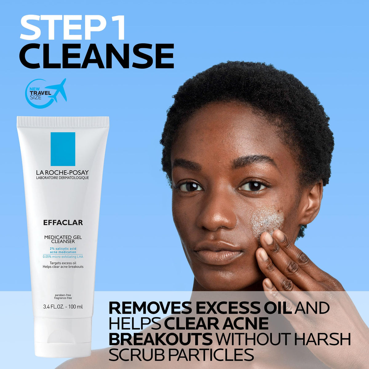 La Roche-Posay moisturizer texture close-up showing lightweight matte finish