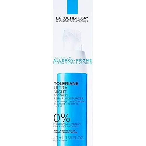 La Roche-Posay product in nighttime routine setting promoting restful skin recovery