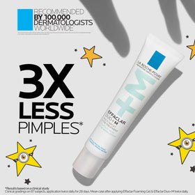 La Roche-Posay patch applied to cheek protecting blemish and reducing redness