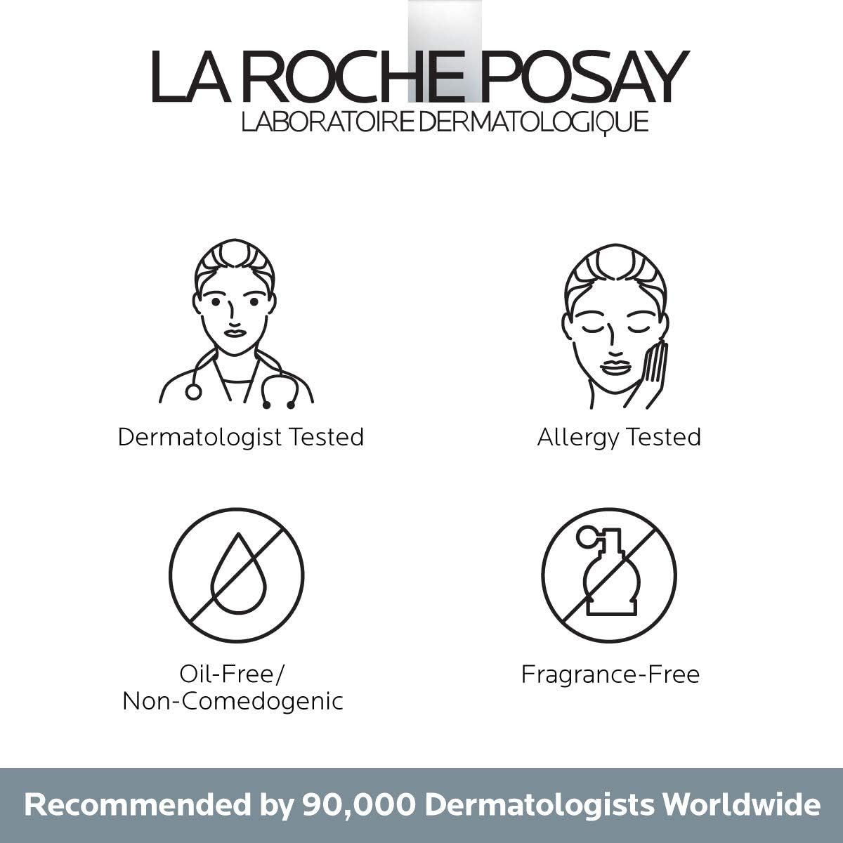 La Roche-Posay product in hand scale for size and travel convenience