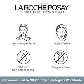 La Roche-Posay product in hand scale for size and travel convenience