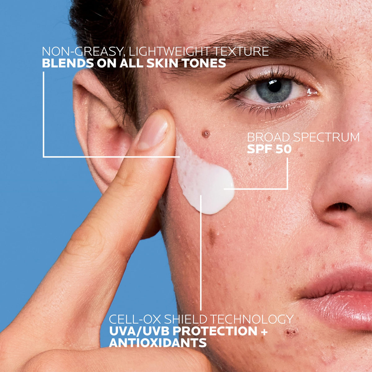 La Roche-Posay pump dispensing cream, demonstrating easy, controlled application