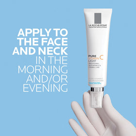 La Roche-Posay jar on bathroom counter in a daily routine lifestyle setting for realism