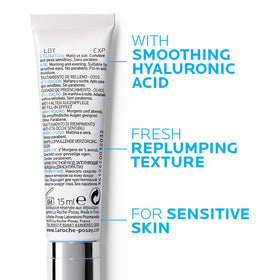 La Roche-Posay visible before and after swipe for eye area showing improved texture