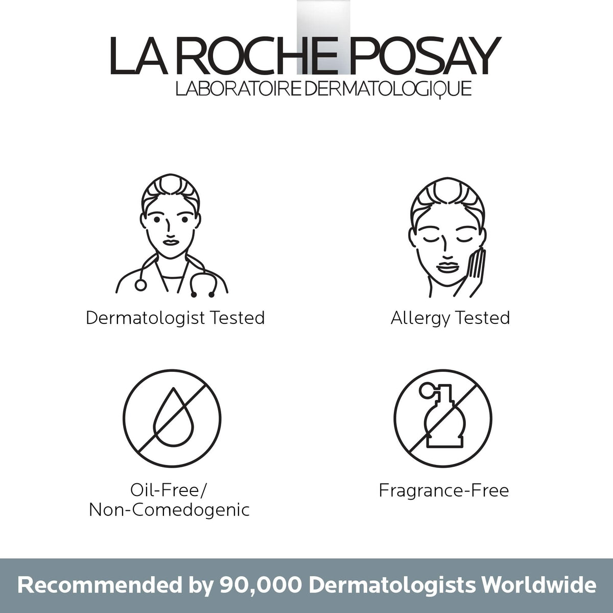 La Roche-Posay close-up label highlighting active ingredients and gentle formula