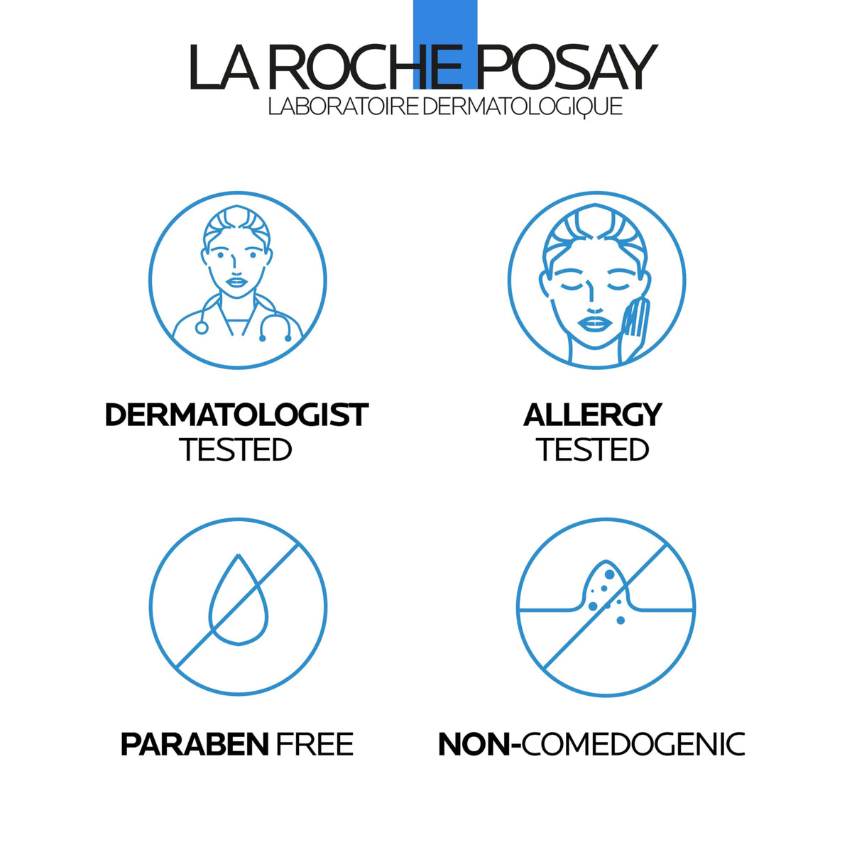 La Roche-Posay bottle beside hyaluronic visual emphasizing hydration benefit