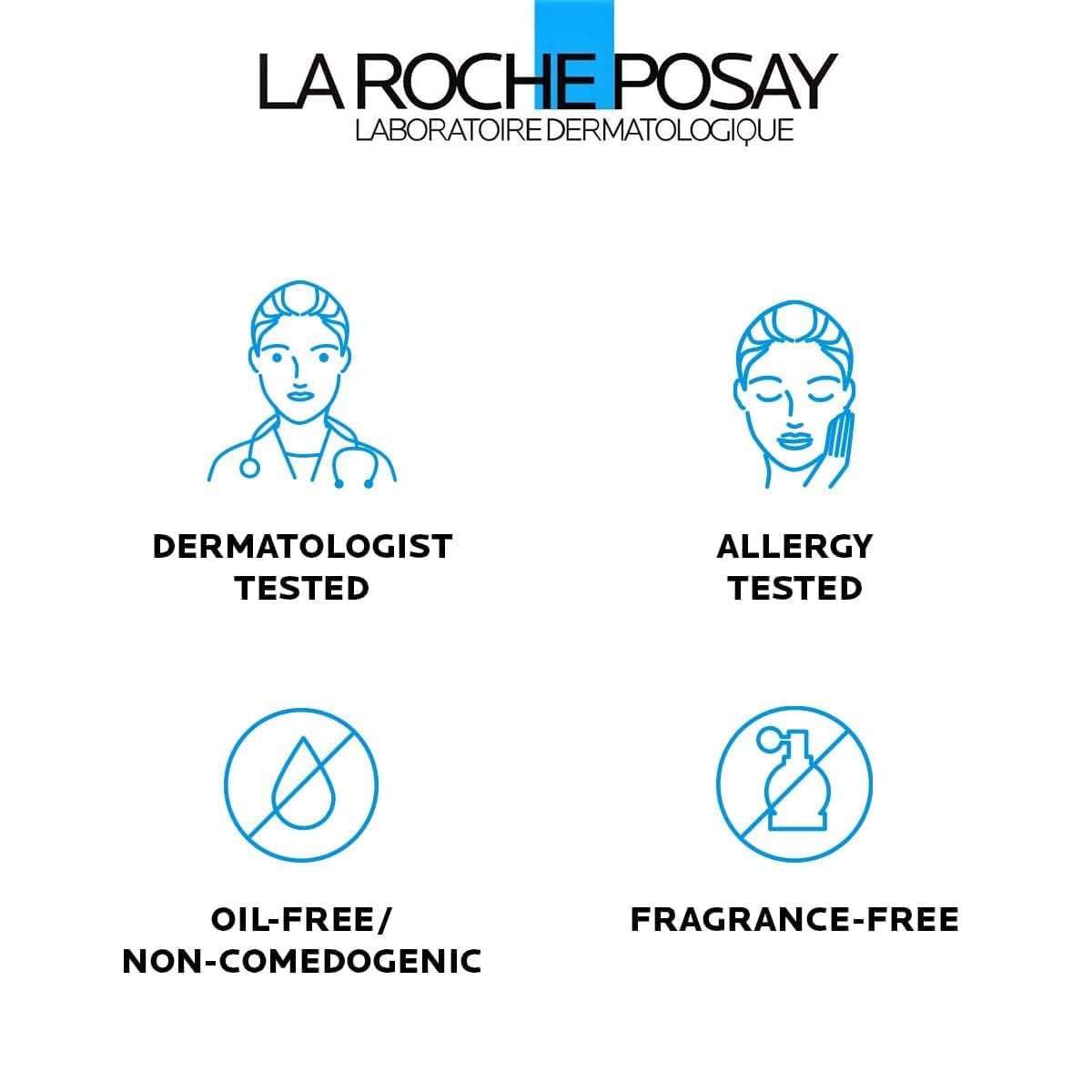 La Roche-Posay bottle held by hand showing real size and scale