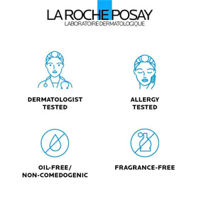 La Roche-Posay bottle held by hand showing real size and scale