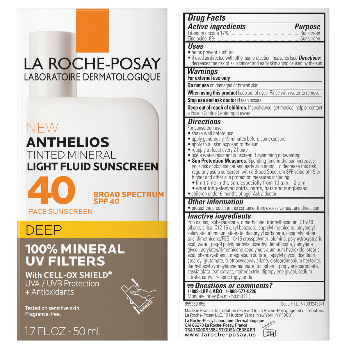 La Roche-Posay water droplets on skin to illustrate 40-minute water resistance