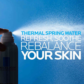 La Roche-Posay water droplet on skin highlighting hydrating mineral feel