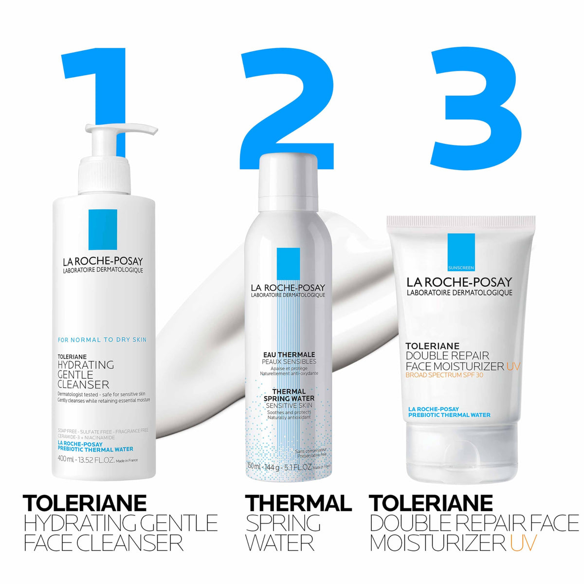 La Roche-Posay thermal water bottle representing prebiotic hydration