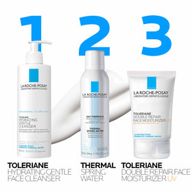 La Roche-Posay thermal water bottle representing prebiotic hydration