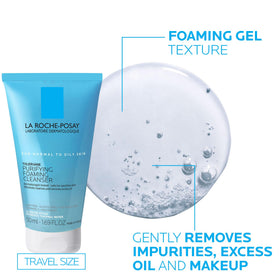 La Roche-Posay bottle and tube side-by-side showing travel sizes