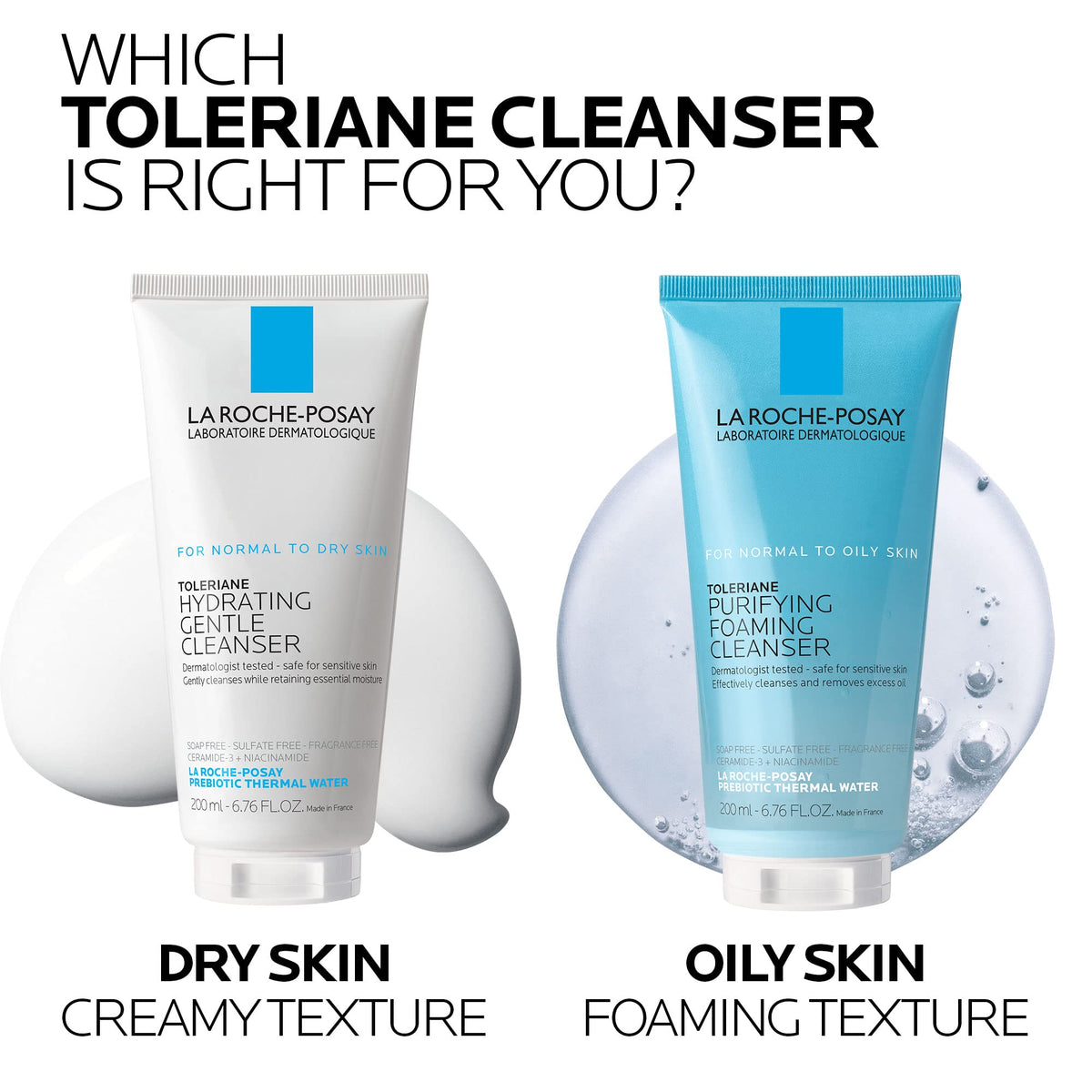 La Roche-Posay cleanser being massaged onto damp skin for soft cleansing