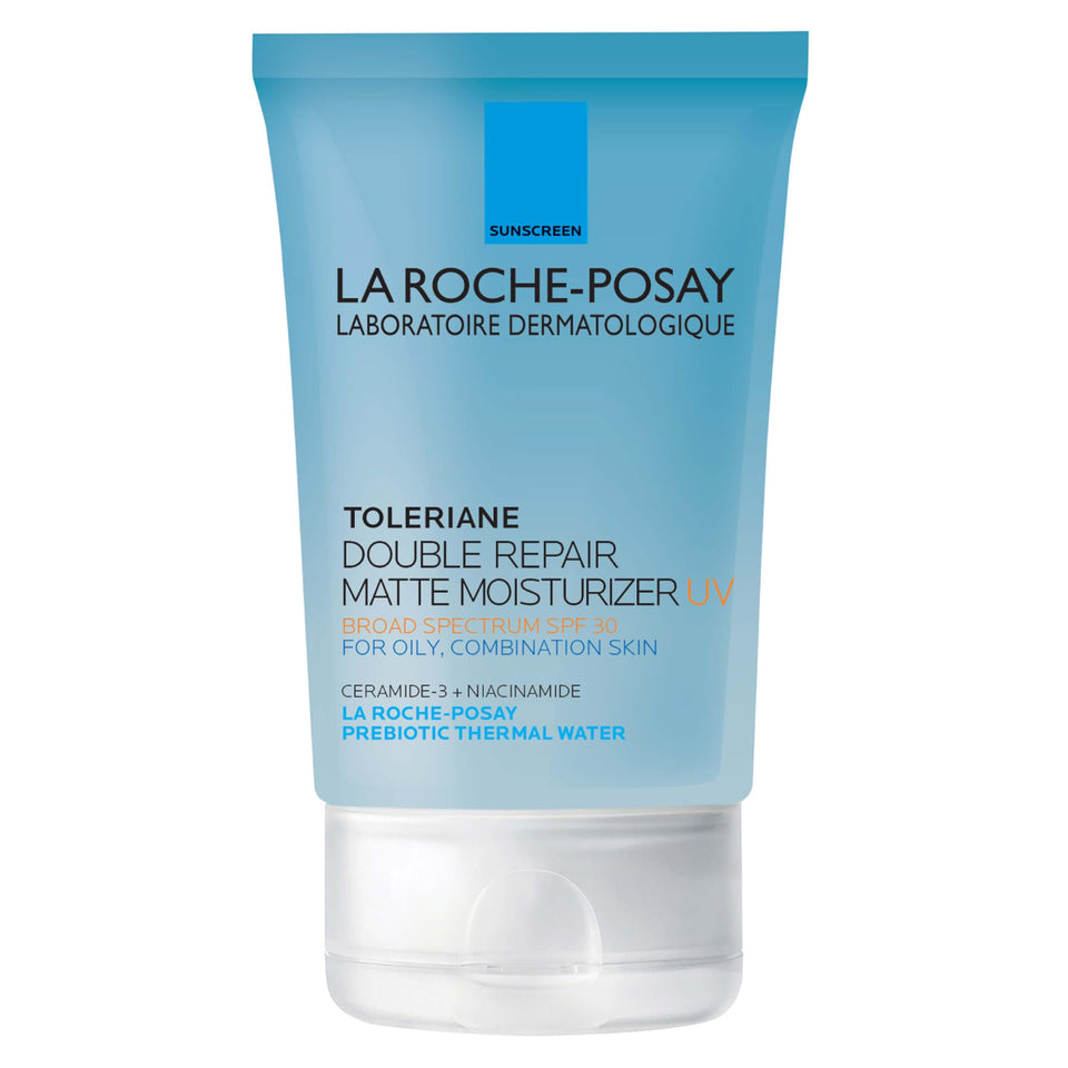 La Roche-Posay front packaging showing SPF 30 and matte claim for daily protection