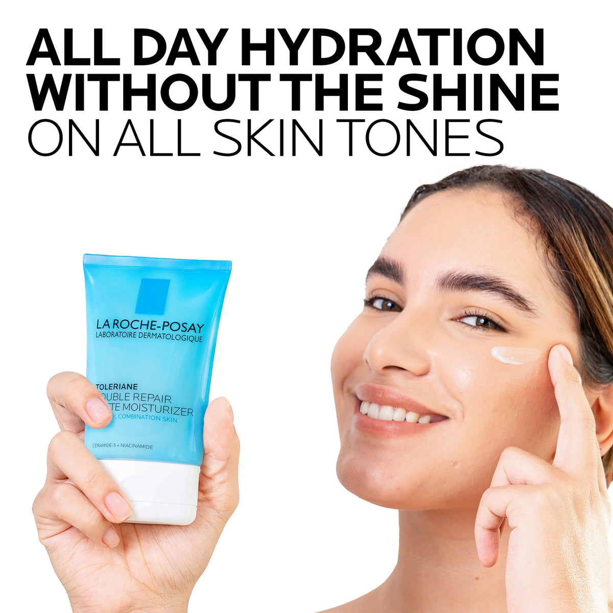 La Roche-Posay ingredients display highlighting ceramide and niacinamide for barrier support
