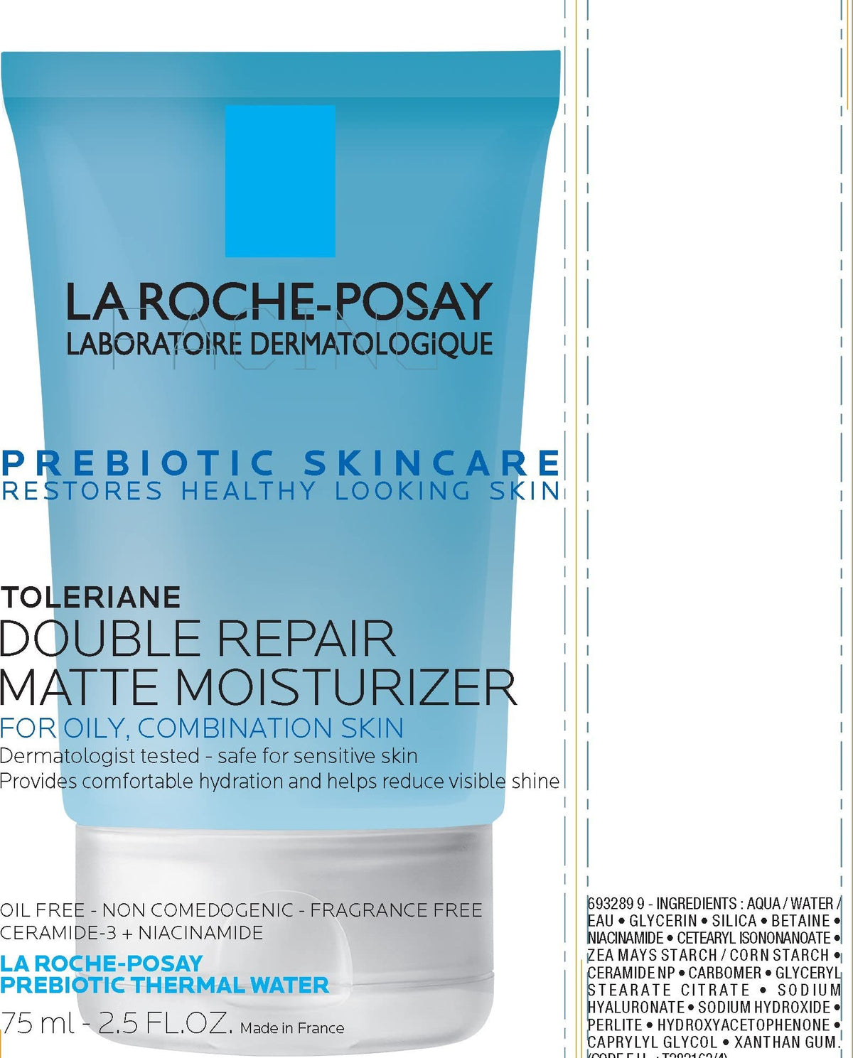 La Roche-Posay back label close-up with directions and ingredient clarity for informed use
