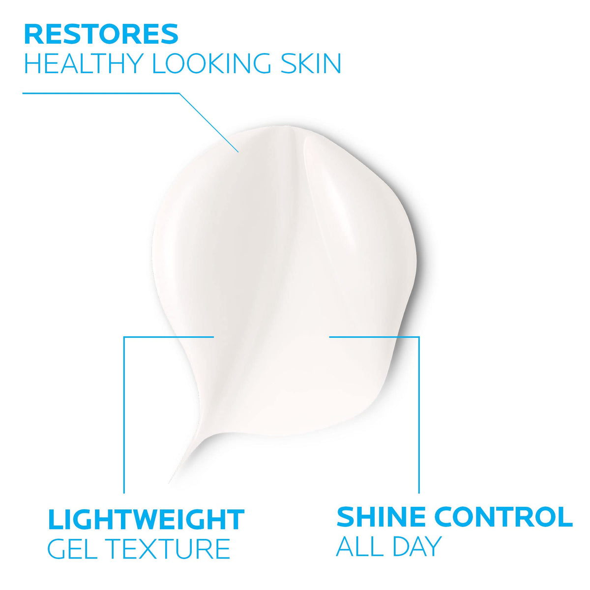 La Roche-Posay gel-cream texture close-up demonstrating lightweight, fast-absorbing hydration