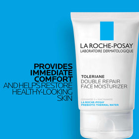 La Roche-Posay pump dispensing droplet for controlled, hygienic use