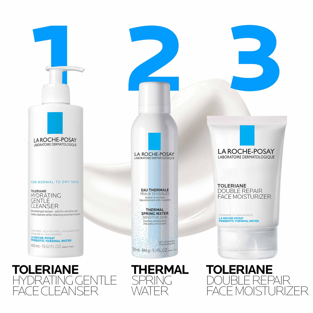 La Roche-Posay applied in morning routine showing quick absorption benefit